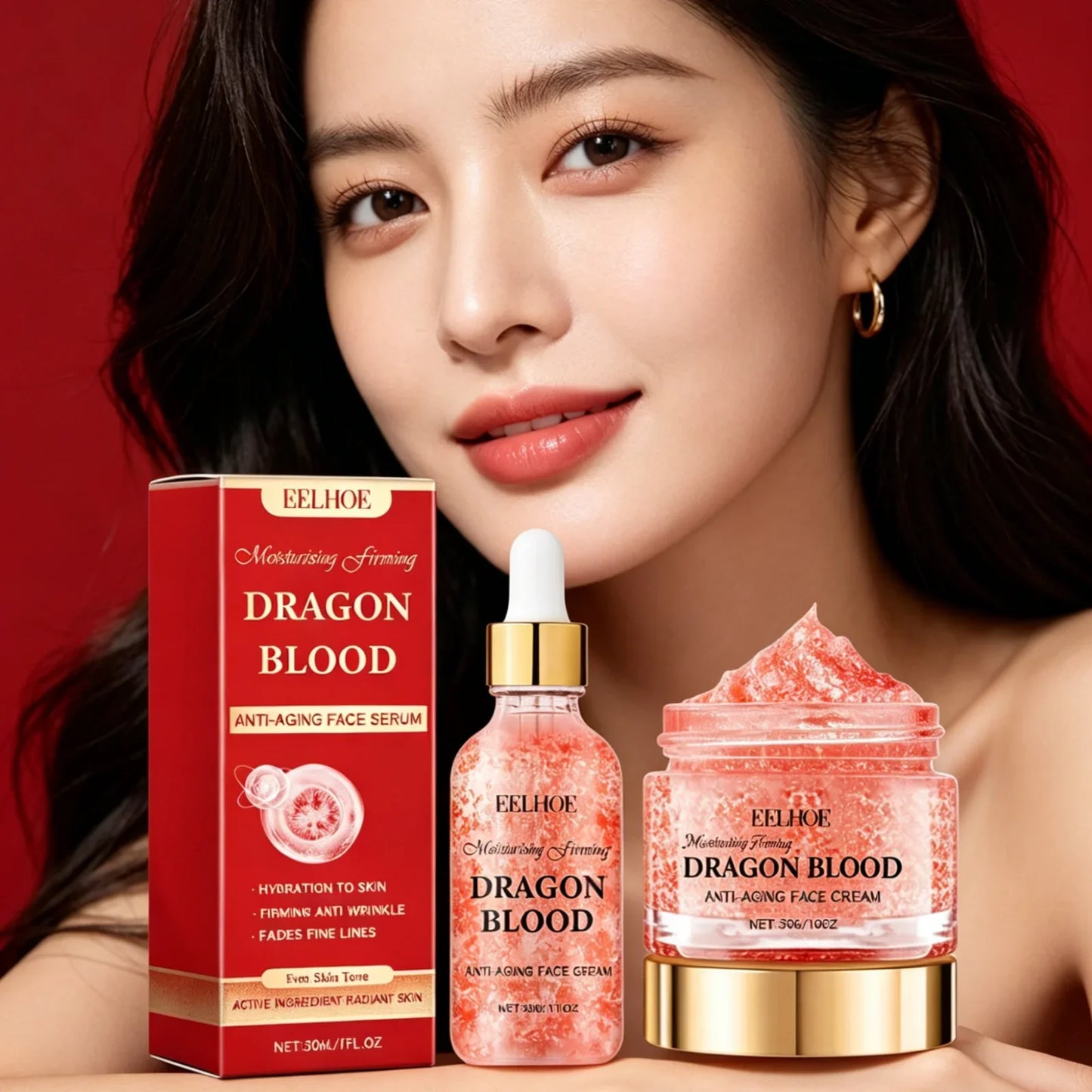 EELHOE Dragon Blood Cream Set – Anti-Aging Firming Serum