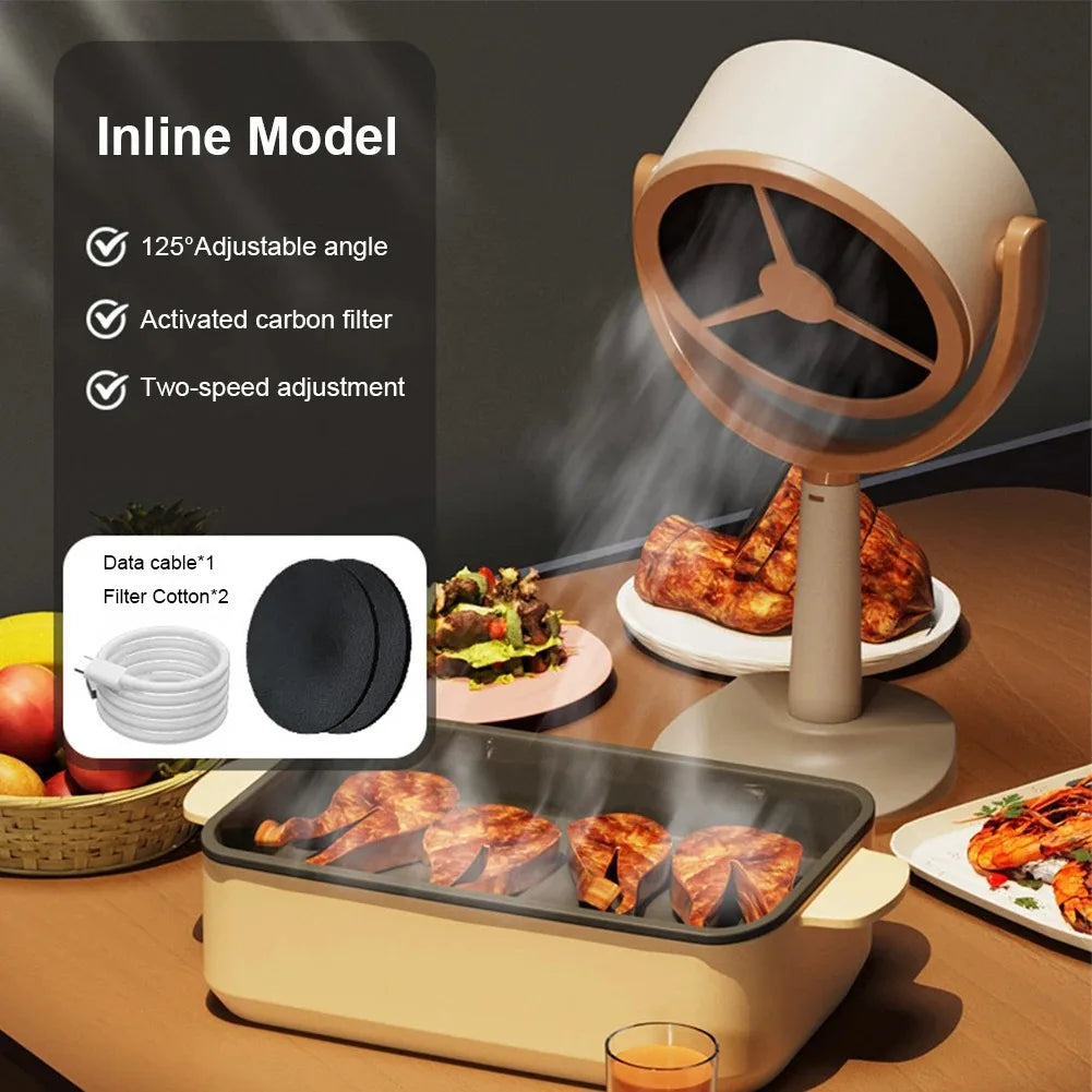 Portable Desktop BBQ Extractor 3000mAh 5V Adjustable Angle Range Hood For Indoor Hot Pot With 10 Filter Sponges Peaceful Pleasures Health and Wellness