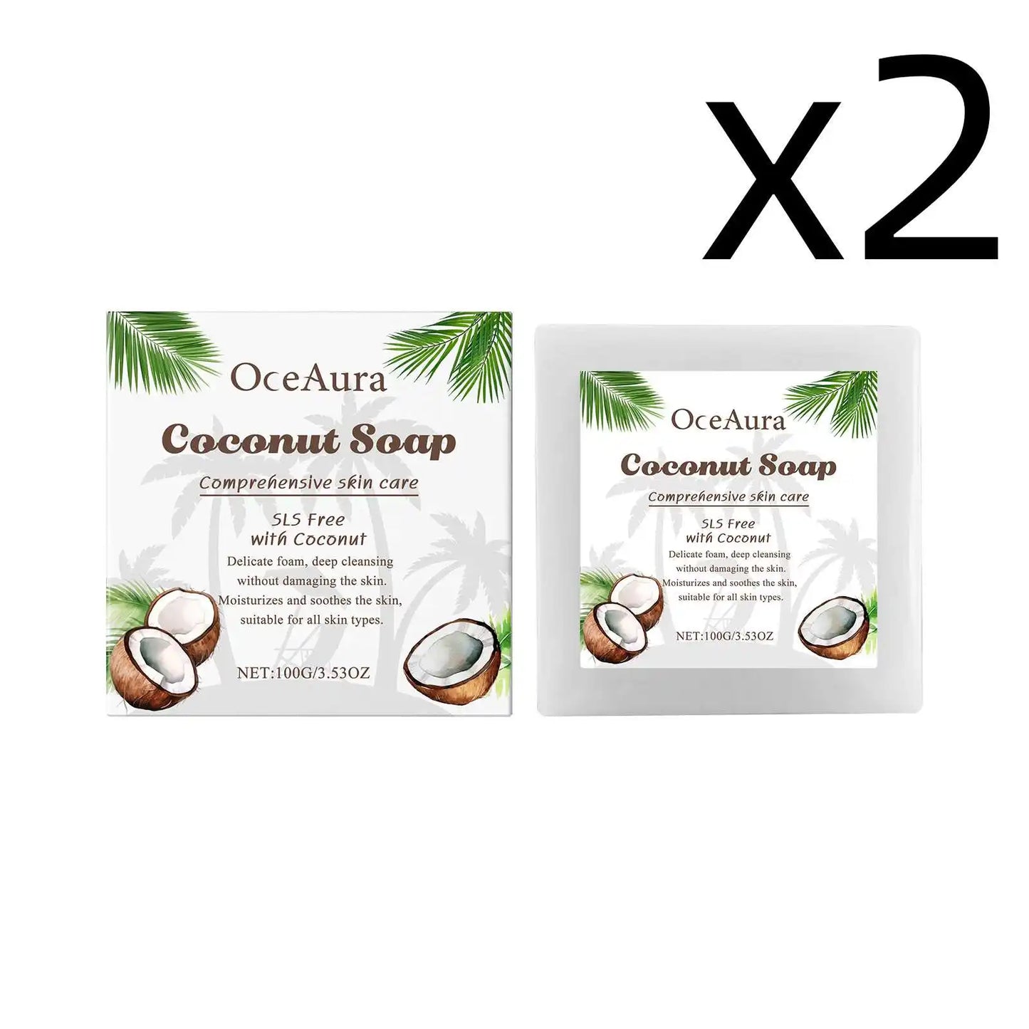 OceAura Coconut Oil Exfoliating Soap | Deep Cleanse & Hydration