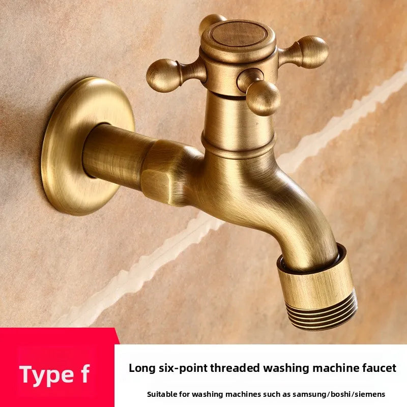 Vintage Solid Brass Single Handle Wall Mount Faucet