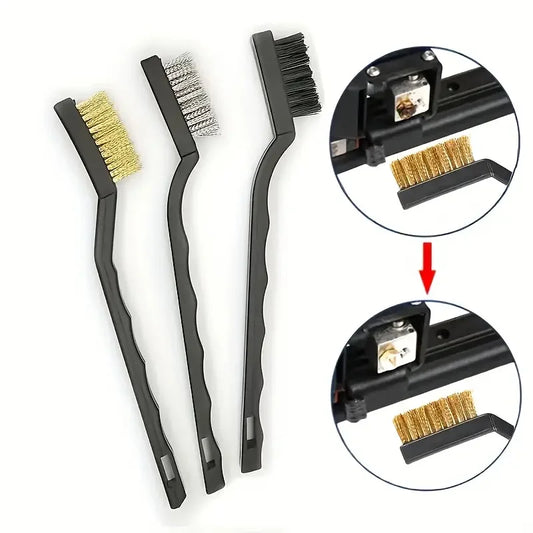 3 9pcsProfessional Stainless Steel Brass Nylon Wire Brush Sets Curved Peaceful Pleasures Health and Wellness
