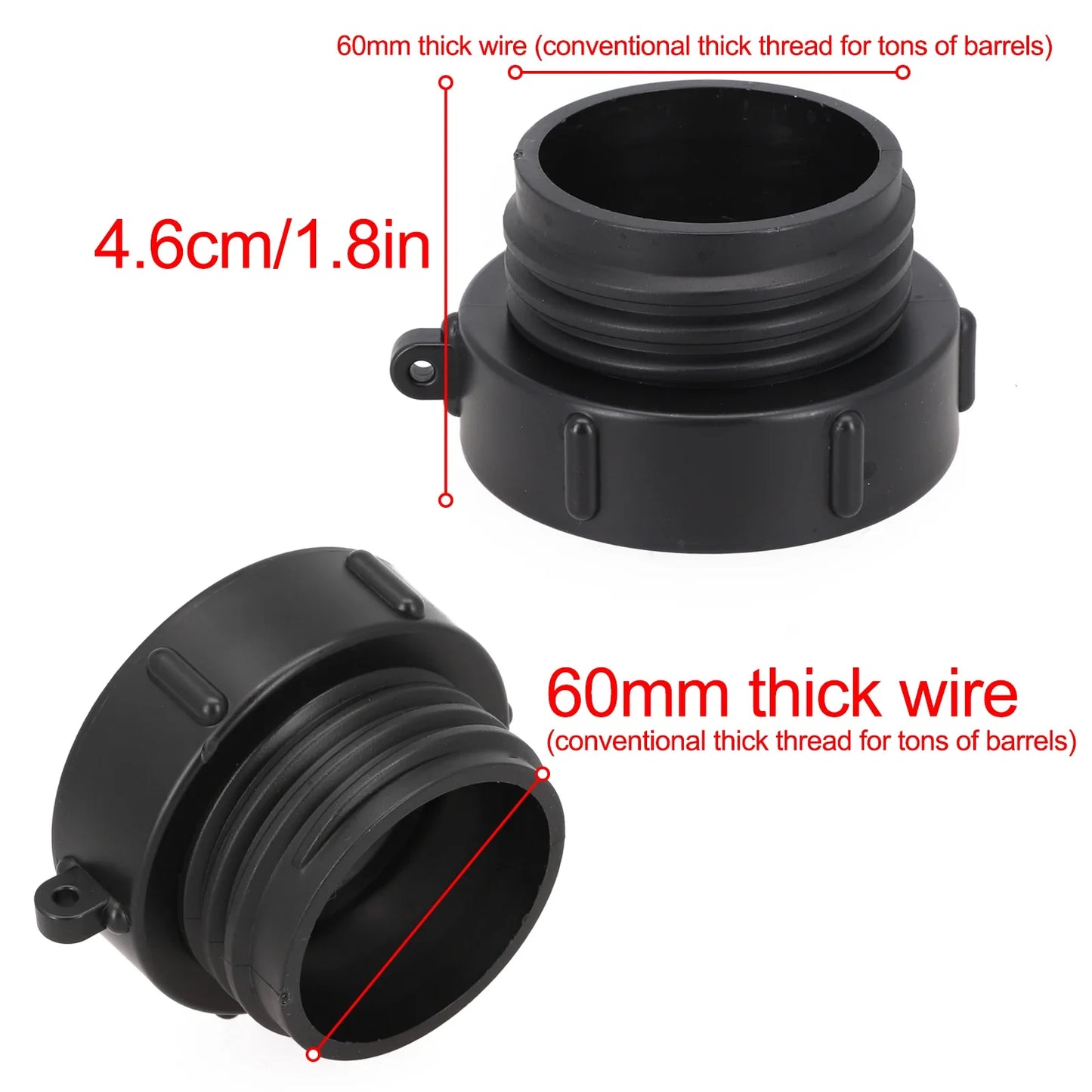 IBC Adapter 2" BSP Fine Thread to S60x6 Coarse Tank Connector