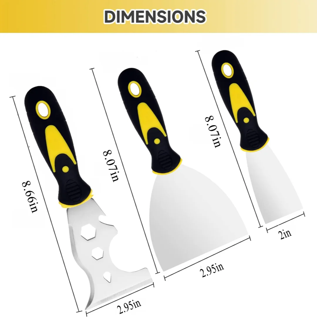 15-in-1 Stainless Steel Putty Knife & Scraper Set | DIY Tools