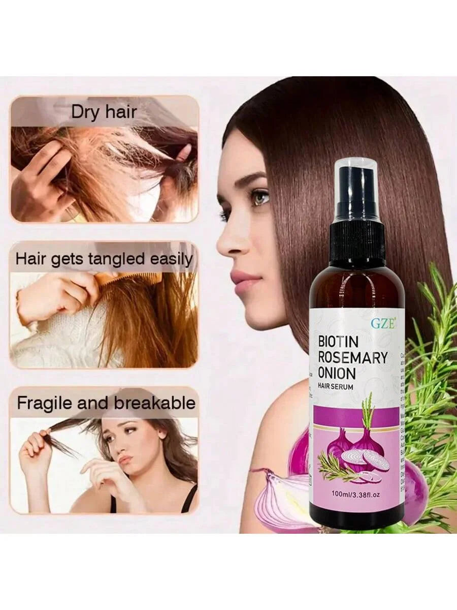 GZE Biotin Rosemary Onion Hair Serum – Heat Protection 100ml Hair Growth Serum Peaceful Pleasures Health and Wellness