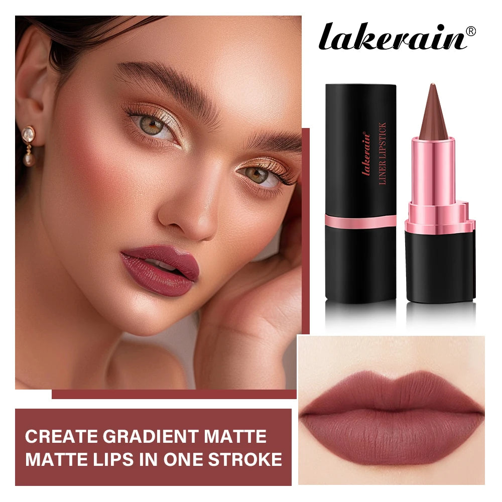 2In1 Matte Liner Lipstick Pen Gradient Lip Liner Red Brown Lipsticks Pencil Lasting Waterproof Lip Stick Sexy Women Lip Cosmetic Peaceful Pleasures Health and Wellness