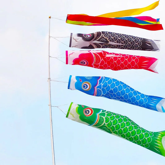 Japanese Koinobori Carp Streamer Fish Flag | Colorful Yard Decor Outdoor Kite Flag Peaceful Pleasures Health and Wellness