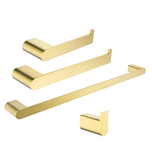 Brushed Gold Bathroom Accessories Set – Towel Bar, Hooks & Holder Bathroom Accessory Set Peaceful Pleasures Health and Wellness