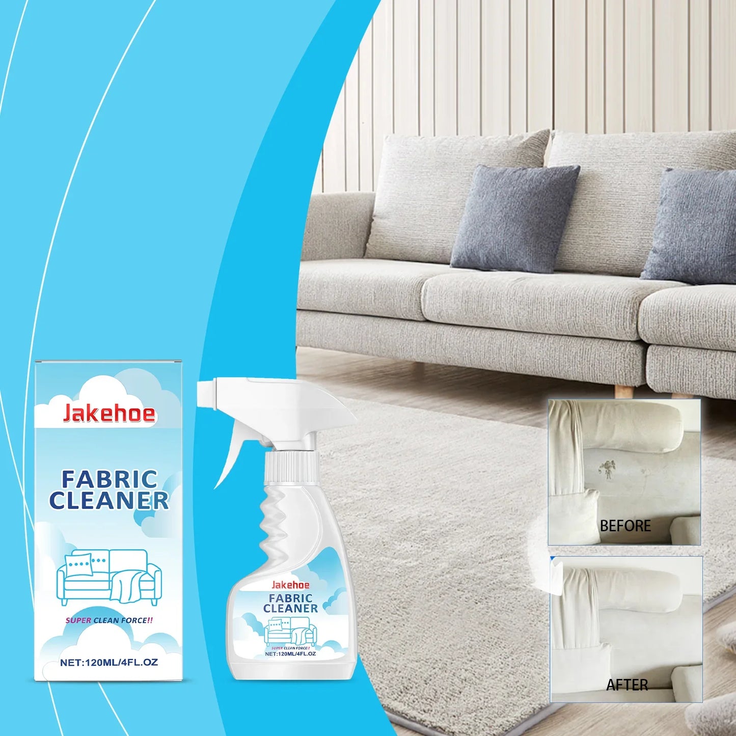 Jakehoe Fabric Foam Cleaner – Sofa, Carpet & Curtain Stains