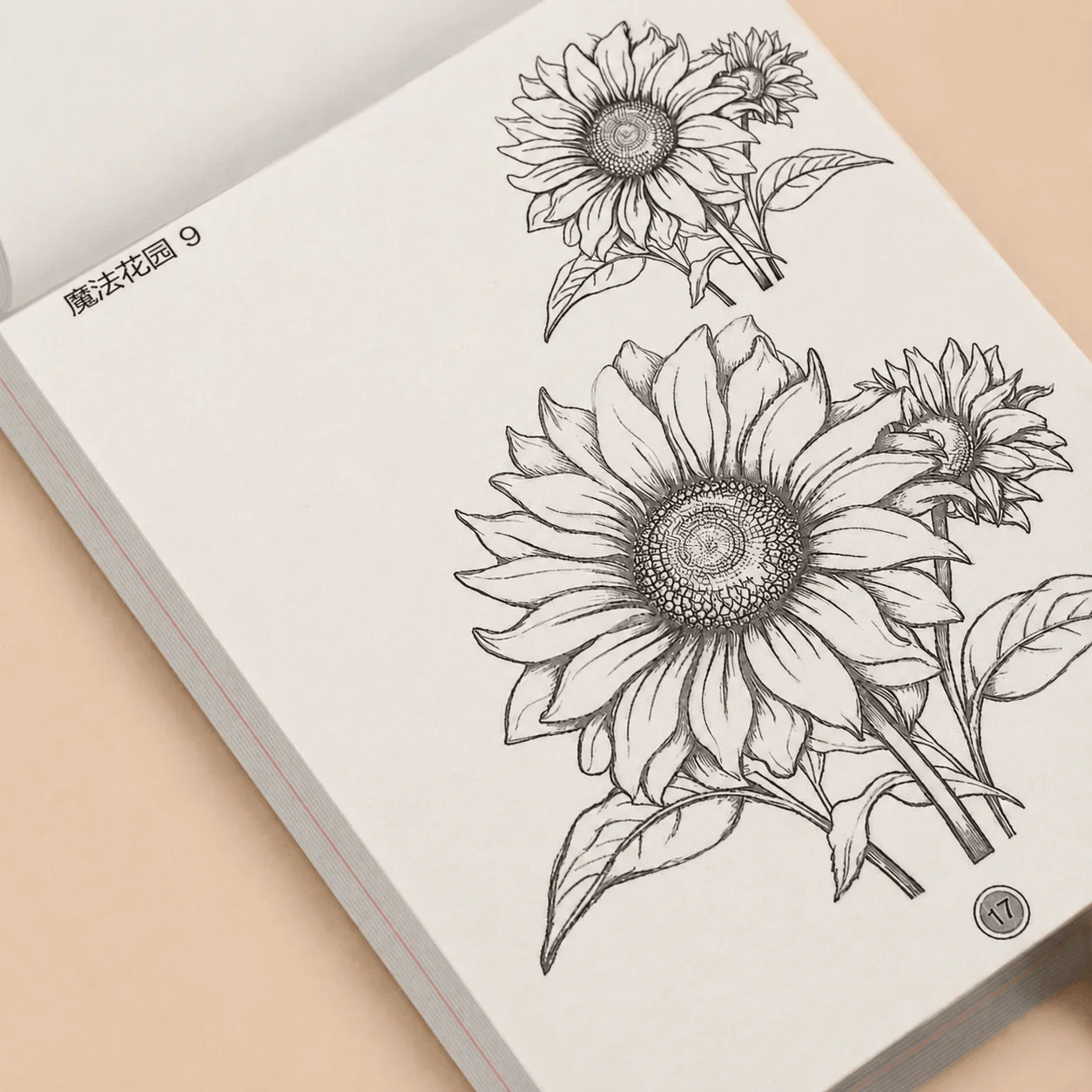 48-Page Floral Sketch Tracing Book Various Garden Flower Outline