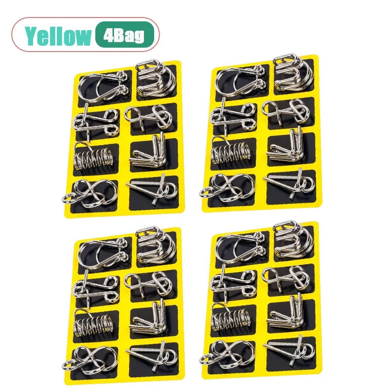 8-Piece Metal Interlocking Rings Brain Teaser Puzzle IQ Set