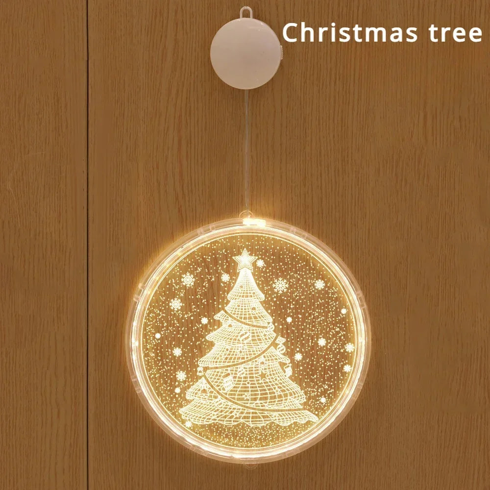 3D LED Christmas Window Lights | Warm White Hanging Decor