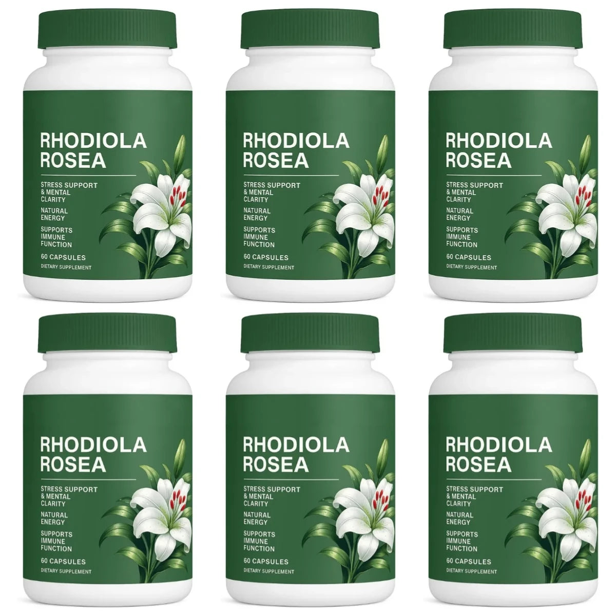 Rhodiola Rosea 500mg Capsules – Energy, Focus & Adaptogen | 60ct