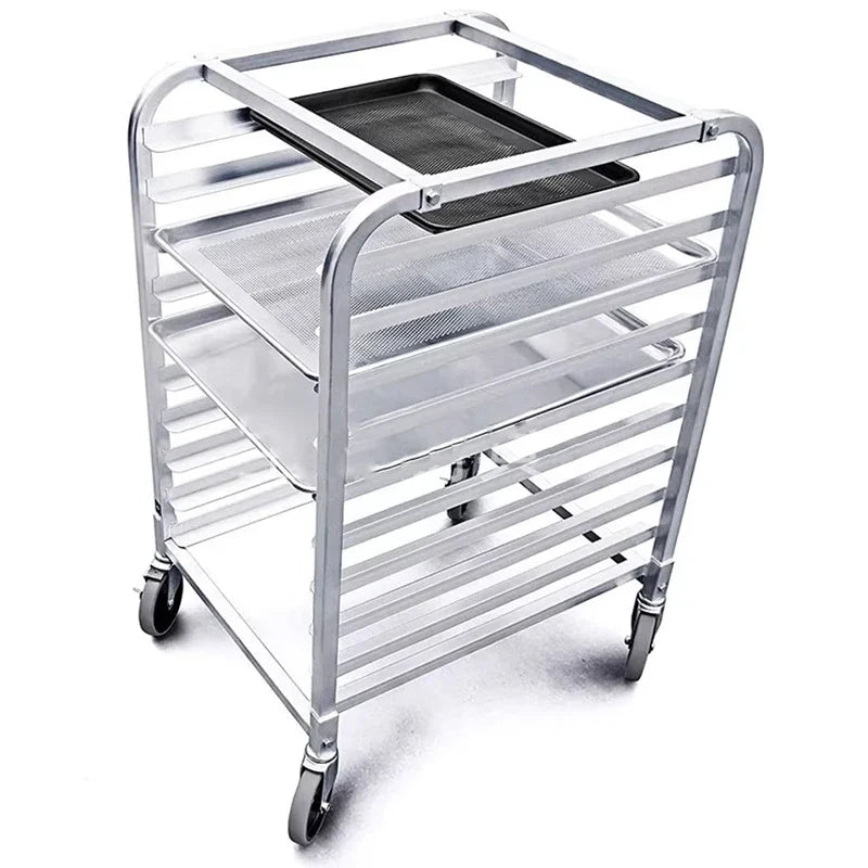 Commercial Bakery Bun Pan Rack Trolley 10 or 20 Layer Wheels