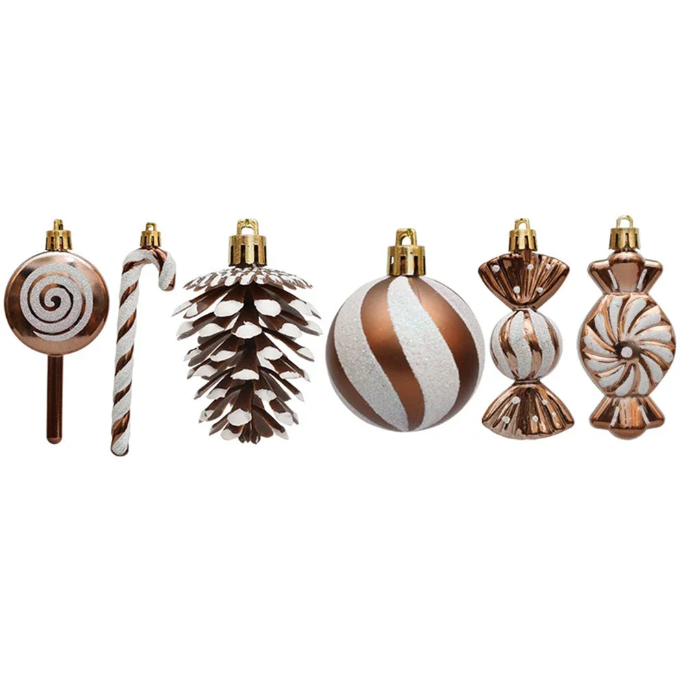 13-Piece Christmas Candy Ornaments Set with Ribbons