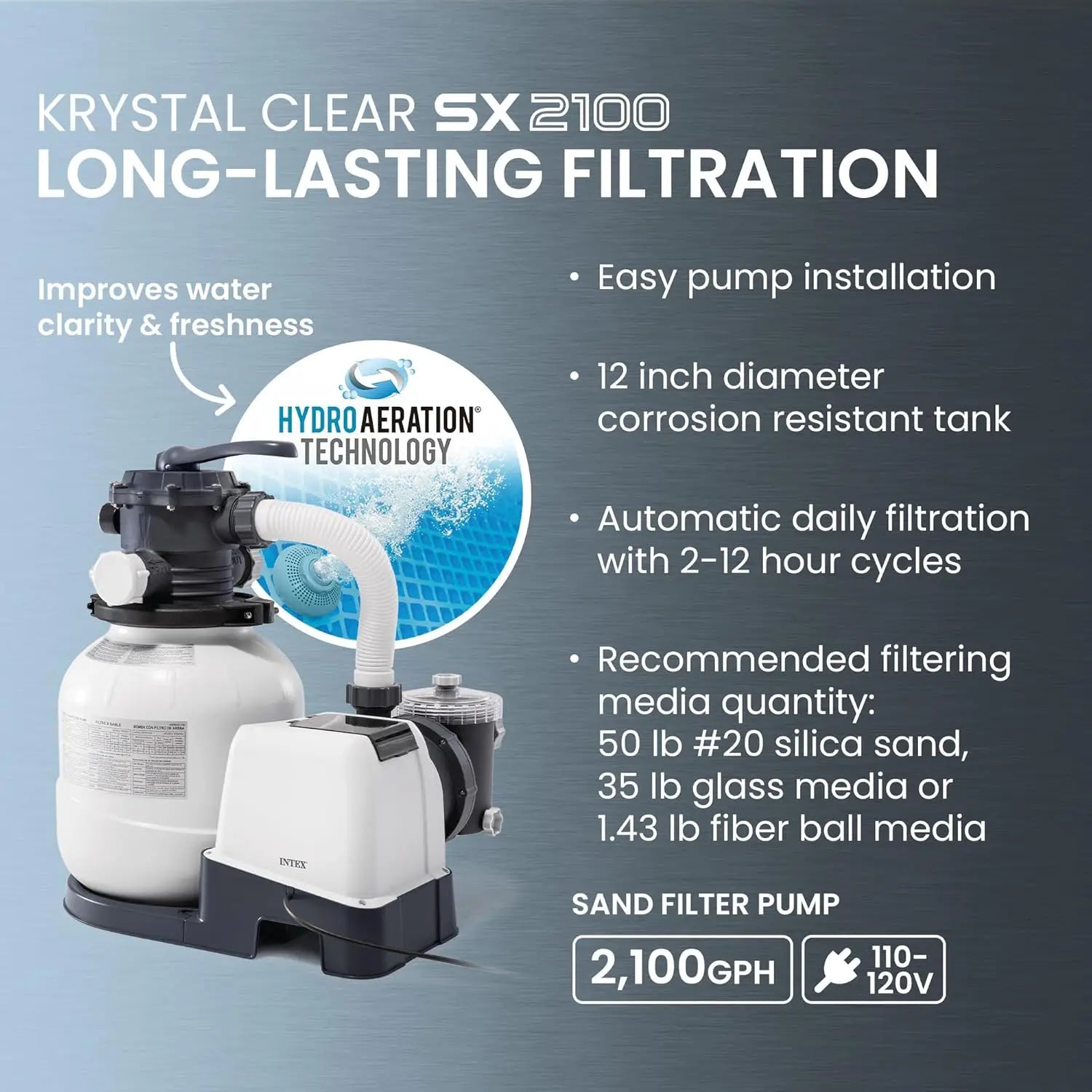 26329EH Ultra XTR 18ft x 52in Above Ground Swimming Pool Set with Sand Filter Pump and Cleaning Maintenance Kit, Custom Peaceful Pleasures Health and Wellness