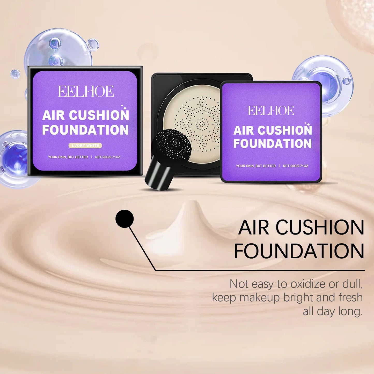 EELHOE Air Cushion Liquid Foundation - High Coverage Base Peaceful Pleasures Health and Wellness