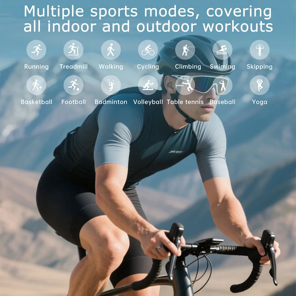 New Vibration Reminder Smart Ring Heart Rate Blood Oxygen&Pressure Health Monitoring IP68 Waterproof Multi-Sport Mode Smartring Peaceful Pleasures Health and Wellness