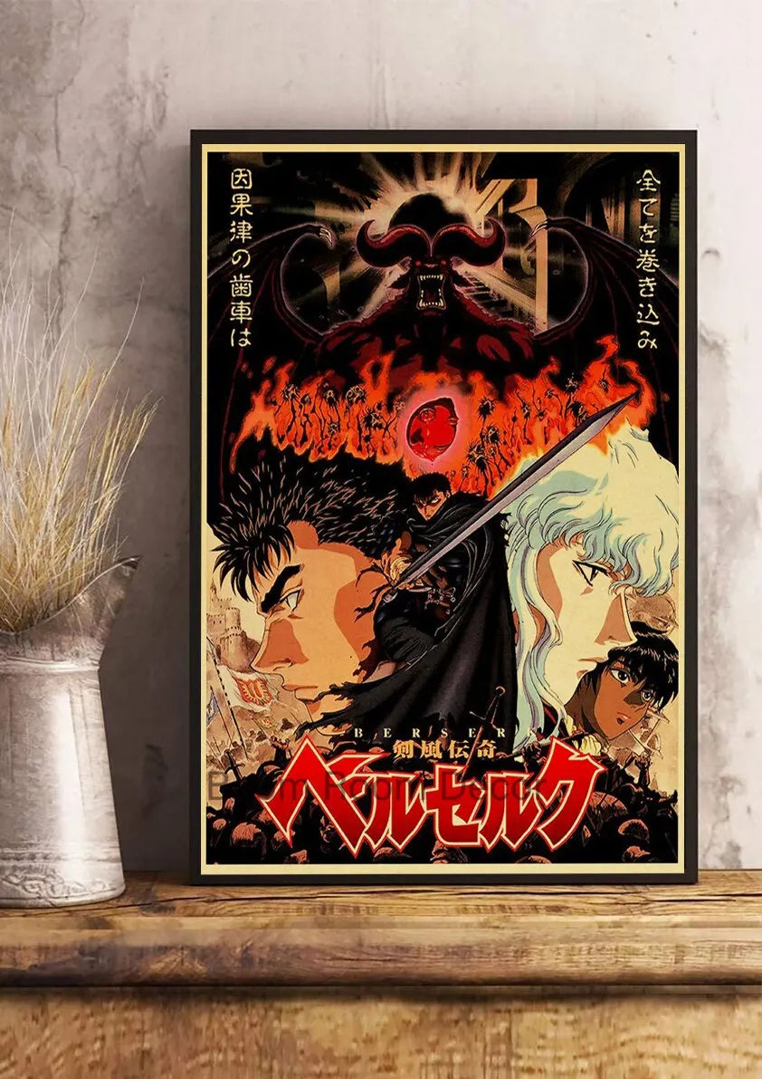 Berserk Anime Canvas Wall Art Retro Poster | Home Décor