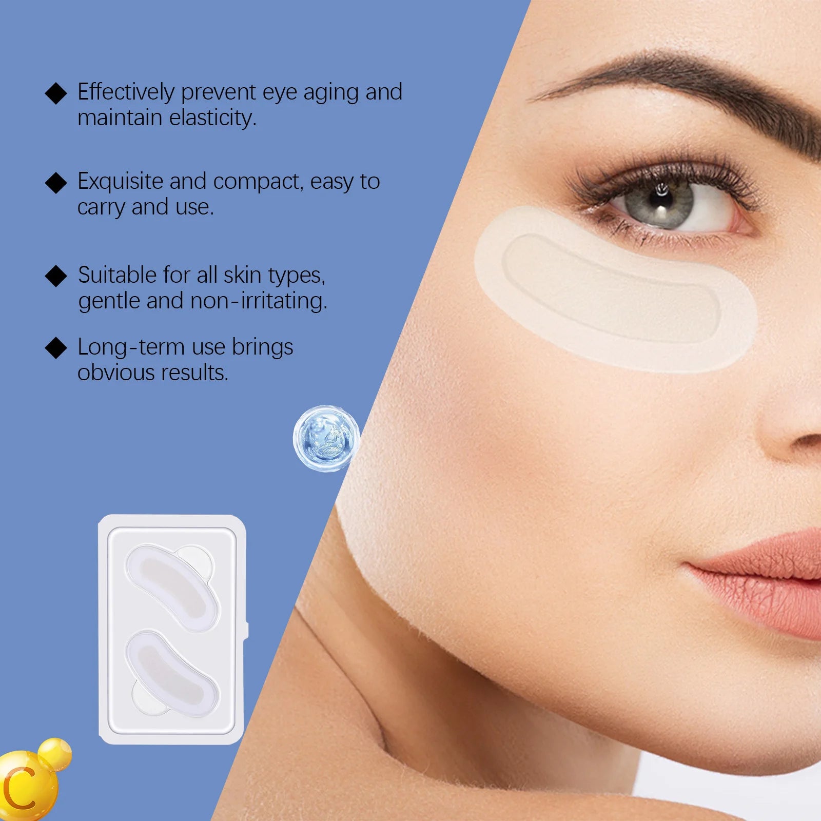 0.25mm Hyaluronic Acid Microneedle Patches Reduce Dark Circles Improve Eye Bags Puffiness Hydrating Anti-Aging Eye Care Peaceful Pleasures Health and Wellness