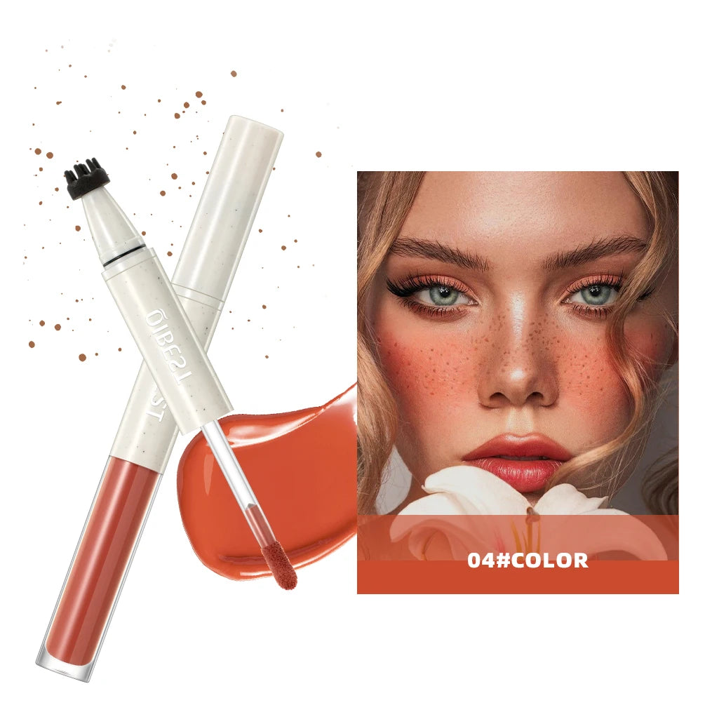 QIBEST Double Headed Natural Simulation Freckles Stamp Pen Liquid Blush Waterproof Lifelike Fake Freckles Pen Dot Spot Cosmetics Peaceful Pleasures Health and Wellness 04