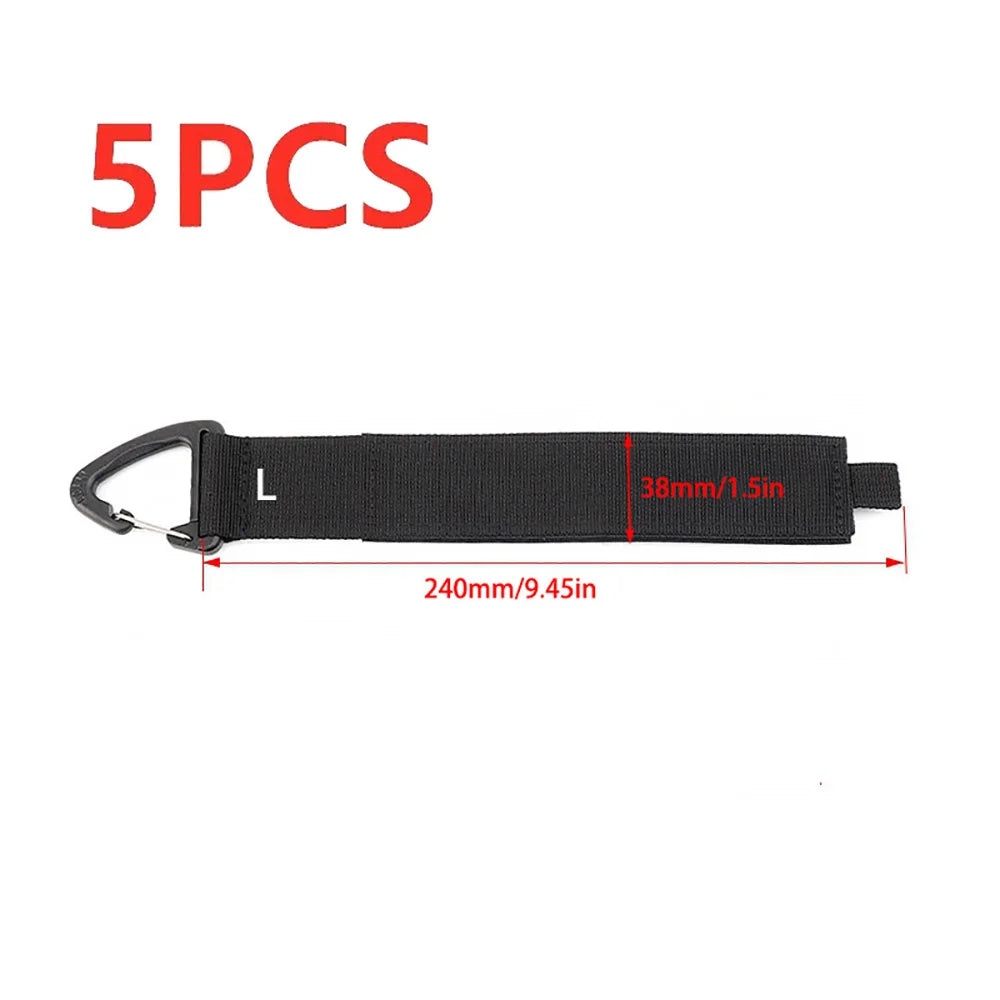 Heavy Duty Nylon Cord Storage Straps with Carabiner S/M/L