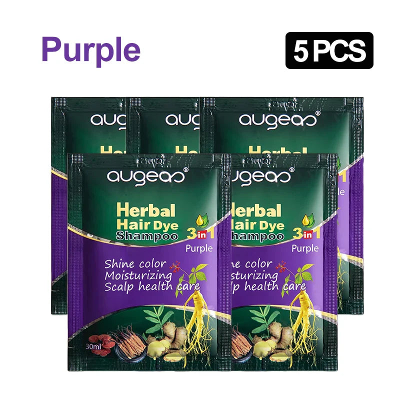 Natural Herbal Hair Dye Shampoo – Grey Coverage 30ml (3/5 Pack)