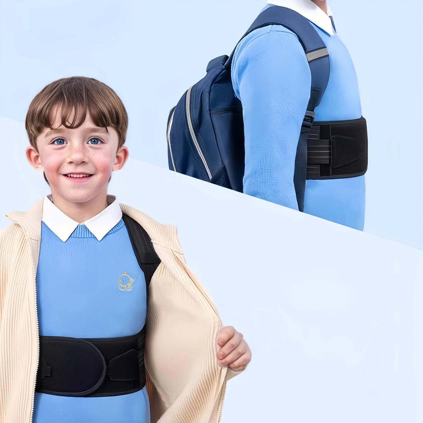 Posture Corrector Back Brace Anti-Hunchback Device Student Children Specialized Adolescent Back Correction Belt Home Wear Peaceful Pleasures Health and Wellness