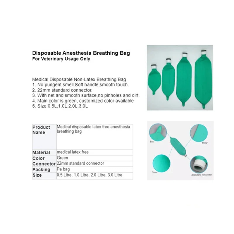 Animal Anesthesia Breathing Circuit – Non-Latex Simulated Lung