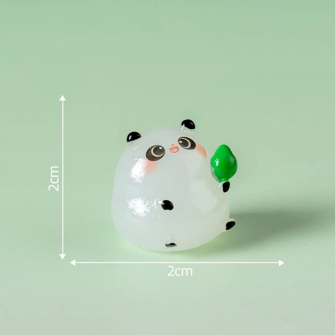 1Pcs Panda Resin Figurine Animal Model DIY Home Decor Miniature Fairy Garden Decoration Accessories Modern Desk Decoration Peaceful Pleasures Health and Wellness 5(glow)