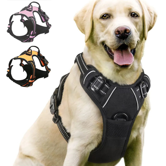 Dog Harness No-Pull Service Vest with Reflective Adjustable Soft Padded Comfortable for Outdoor Easy Walking No Choke for Pets Peaceful Pleasures Health and Wellness