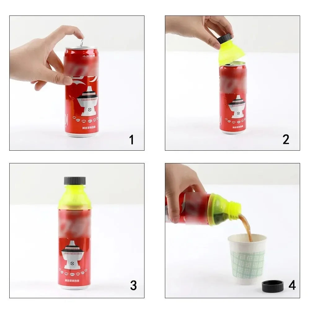 6pcs/set Plastic Reusable Beer Water Dispenser Lid Protector Caps Cover Bottle Top Soda Saver Can Cap Water Bottle Accessories Peaceful Pleasures Health and Wellness
