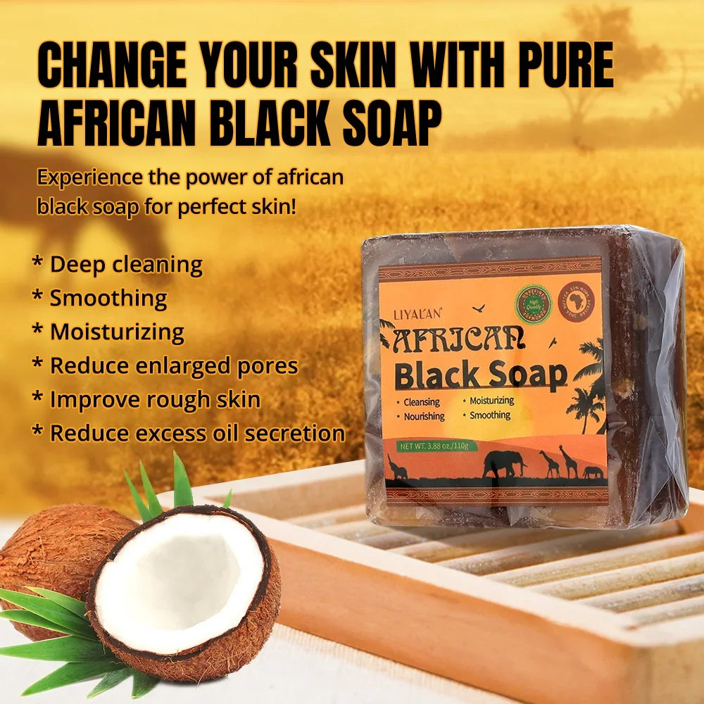 African Black Soap 2-Pack – Shea Butter & Palm Oil Bar Peaceful Pleasures Health and Wellness