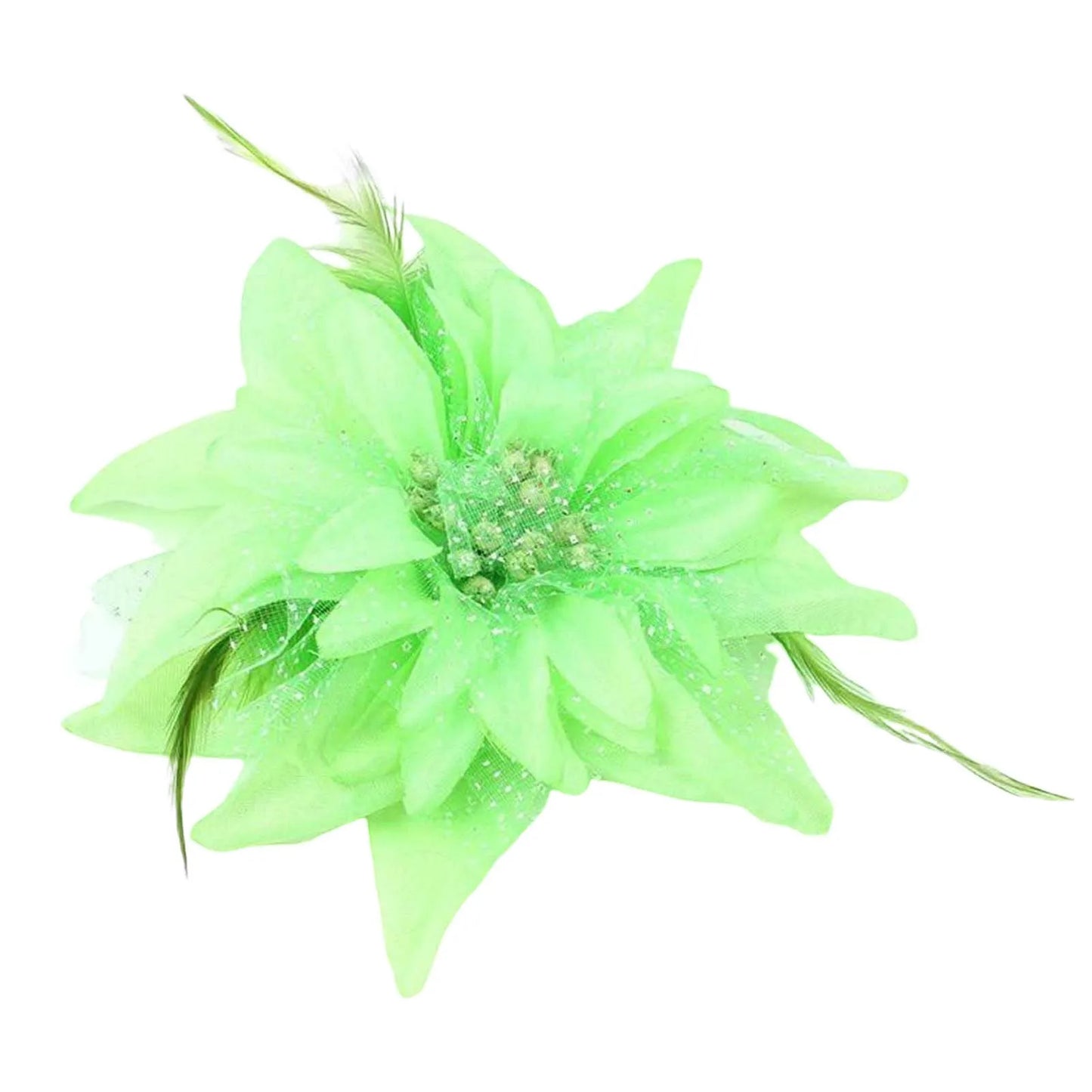 Party Performance Woman Flower Hair Clips Non Slip Branch Flower Hair Clip Barrettes for Thick Curly Hair Styling Decorative Peaceful Pleasures Health and Wellness Fluorescent Green