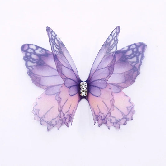 50Pcs 3D Organza Butterfly Appliqués – Gradient Mesh Patches Fabric Appliqué Patches Oasis Select