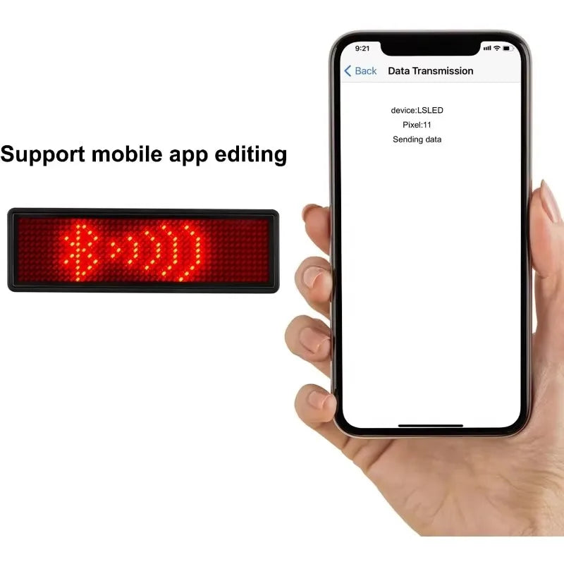 Rechargeable Bluetooth LED Name Badge – DIY Scrolling Display