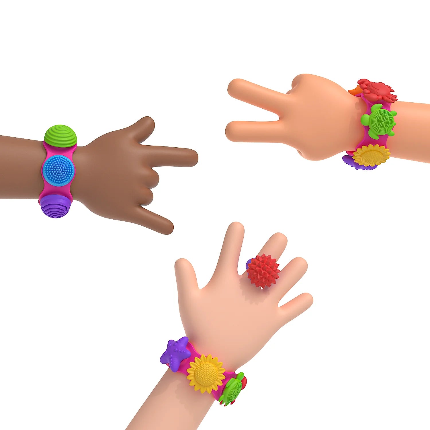 Texture Spin Bracelet Anxiety Stress Relie Toy Silicone Sensory Ring Fidget Toy Autism Adhd Special Classroom Calm Down Toys Peaceful Pleasures Health and Wellness