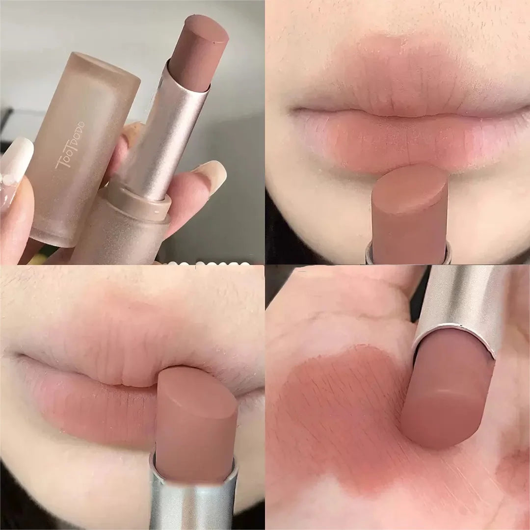 Velvet Matte Lipstick – Waterproof Nude Lip Tint | Non-Stick Cup