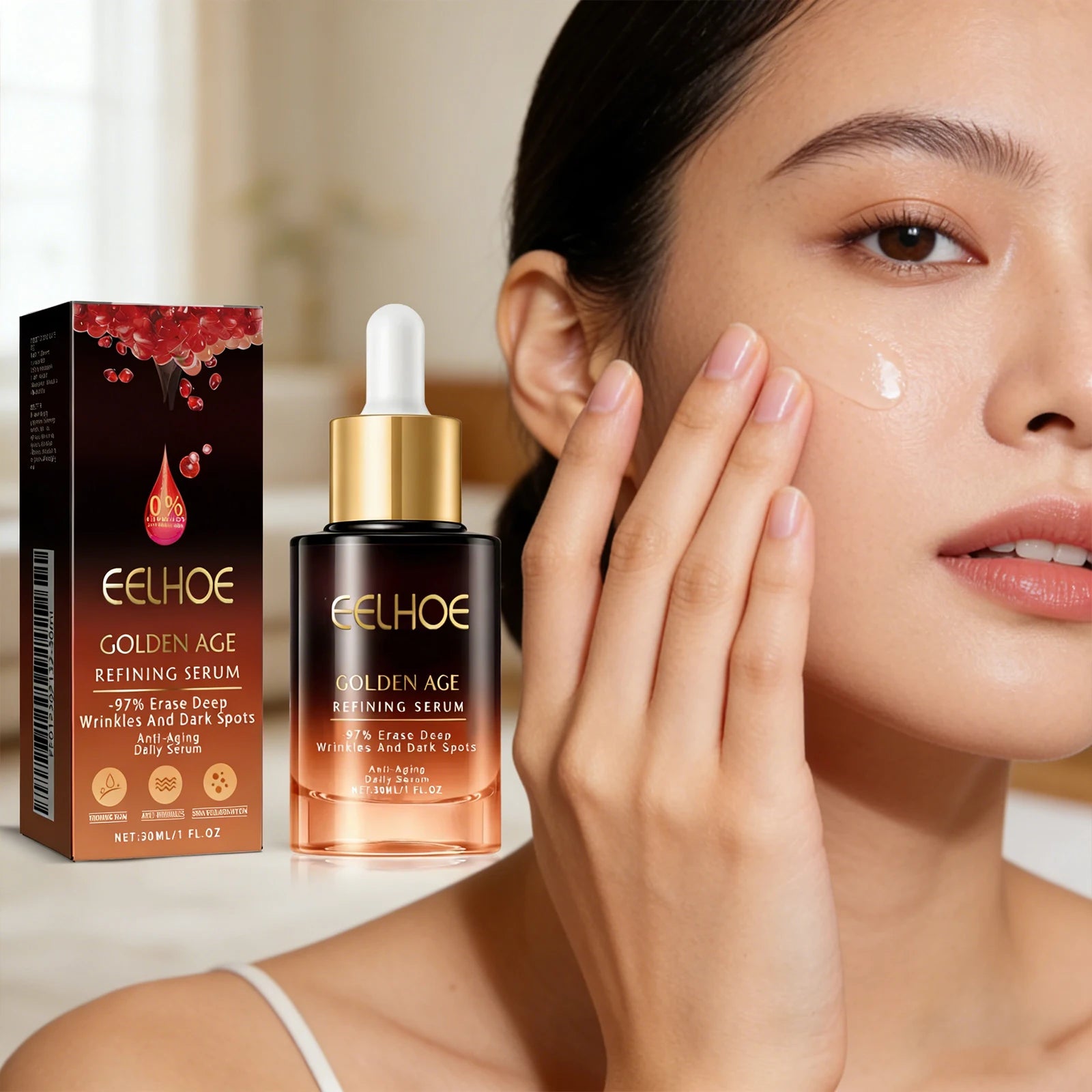 Golden Age Refining Serum Deeply Nourishing Reduce Fine Line Lift and Tighten the Skin Control Oil Moisturizing Facial Essence Peaceful Pleasures Health and Wellness