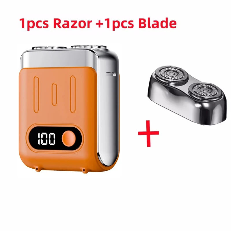 Mini Dual Blade Rotary Electric Shaver | Digital Display & Fast Charge