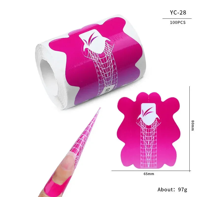 Acrylic Tool, Nail Gel Sticker Art Guide Mold, Manicure Stencil, French Nail Form Tips, 50 100Pcs, Acrylic UV Gel Extension Curl Peaceful Pleasures Health and Wellness China Mainland B1077-YC28