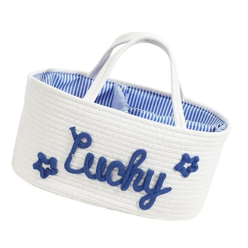 Cotton Rope Storage Bin | Baby Nursery Organizer Basket