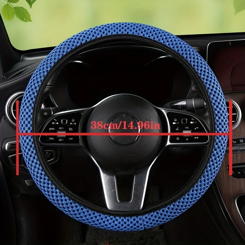 Universal Ice Silk Steering Wheel Cover – Breathable Non-Slip