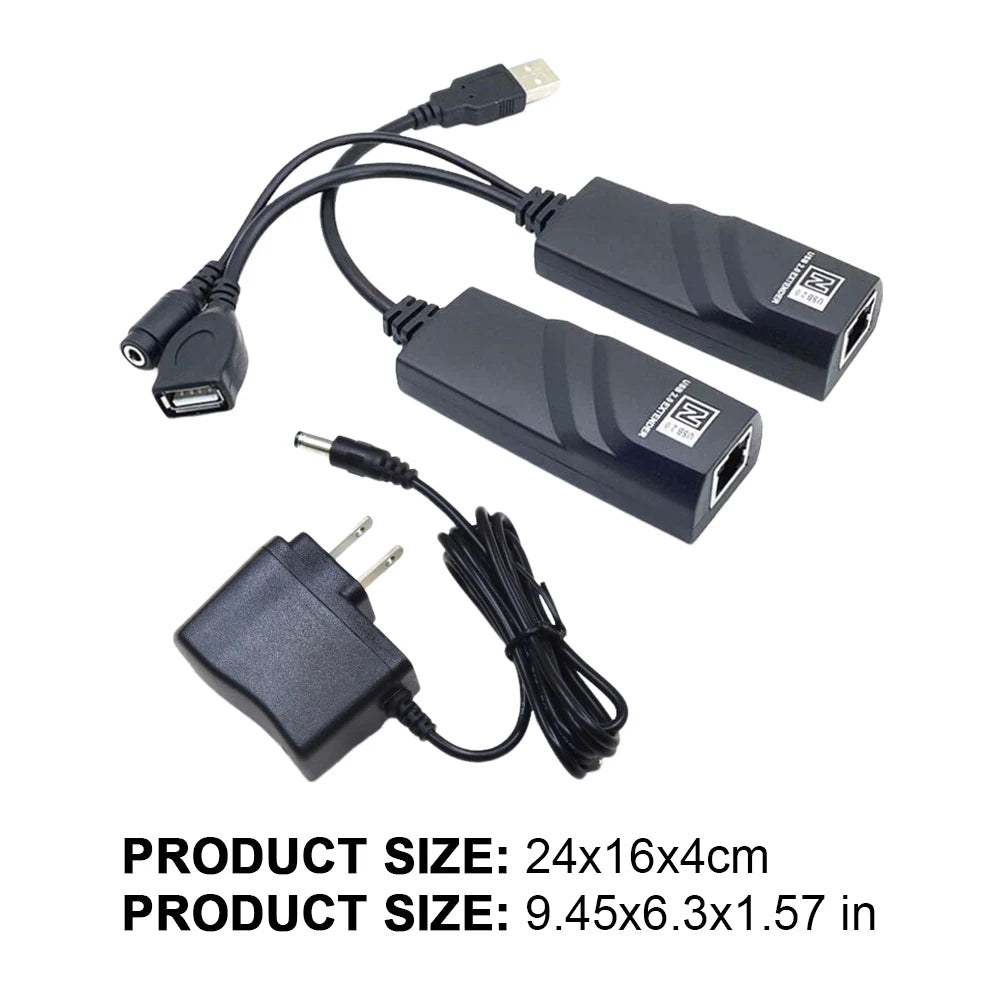 USB Ethernet Extender with Power Adapter USB 2.0 Network Cable Extender To RJ45 Over Cat5 Cat5E Cat6 for Camera Mouse Keyboard Peaceful Pleasures Health and Wellness
