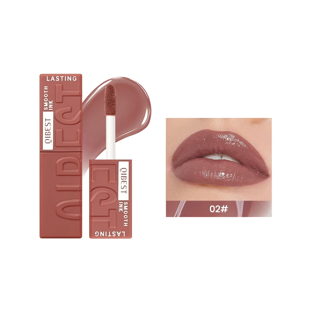 QIBEST 8 Colors Nude Watery Lip Gloss Long Lasting Liquid Lipstick Not Fading Sexy Red Purple Lip Glaze Lip Tint Women Makeup Peaceful Pleasures Health and Wellness 02