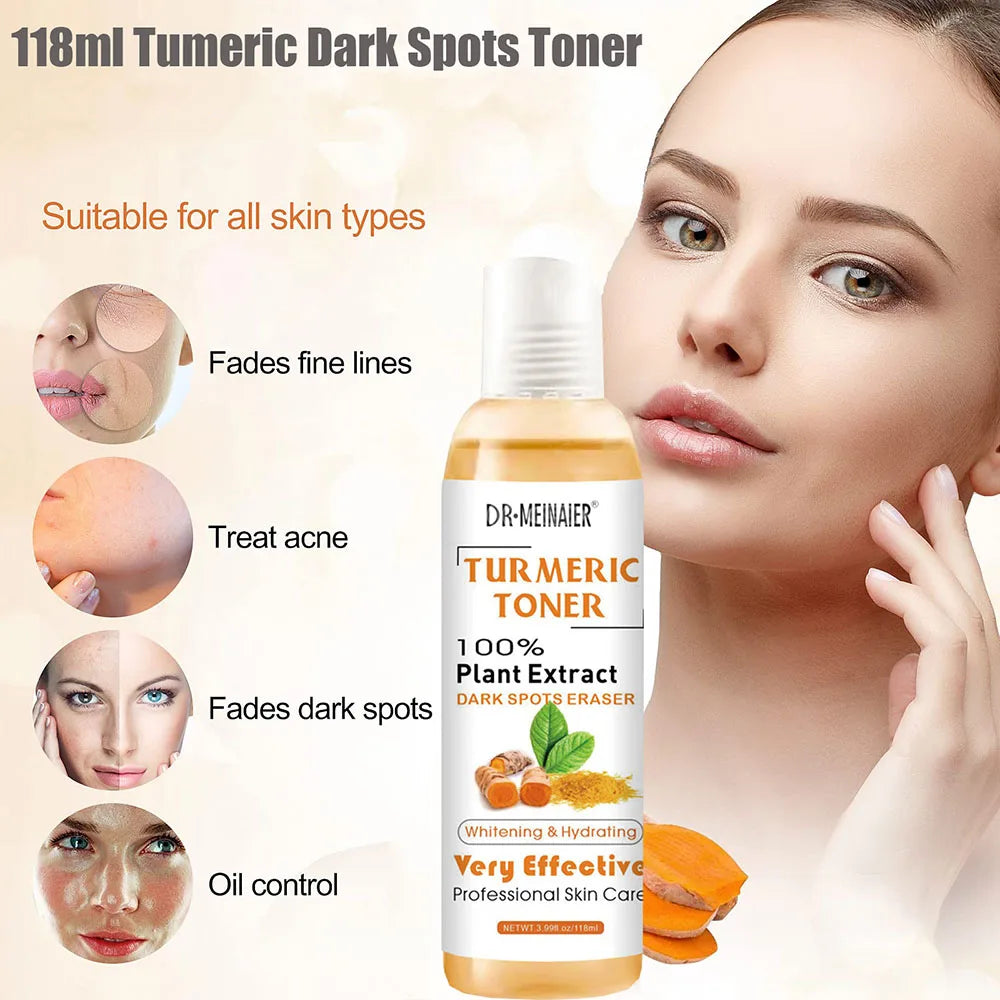 2pcs Tumeric Dark Spots Toner Spots Eraser Corrector Turmeric Fade Blemishes Dark Spot Remover Acne Remover Toner for Dark Skin Peaceful Pleasures Health and Wellness