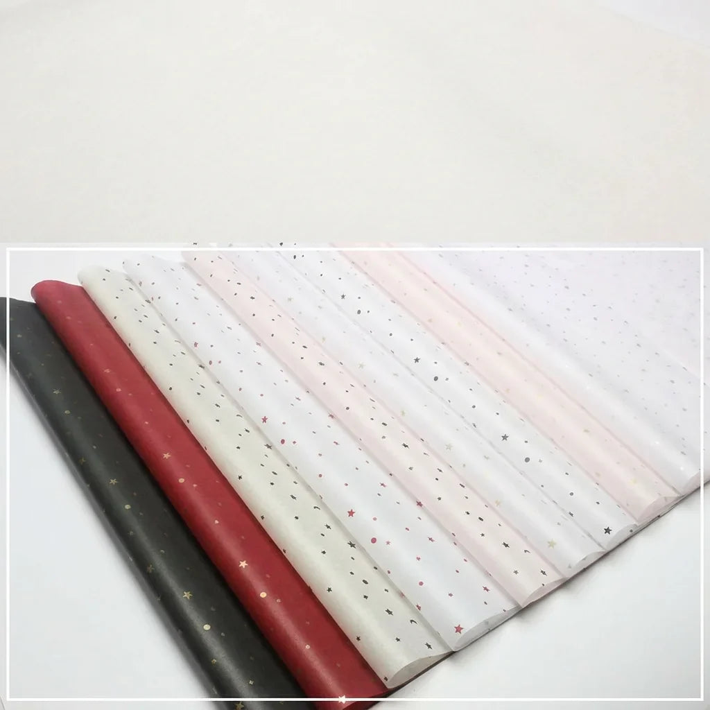 20-Sheet Foil Star Moon Floral Wrapping Paper 50×70cm
