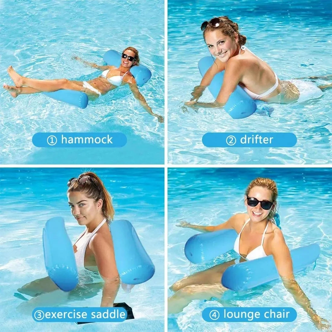 Summer Inflatable Foldable Floating Row Swimming Pool Water Hammock Air Mattresses Bed Beach Water Sports Lounge Chair Float Peaceful Pleasures Health and Wellness
