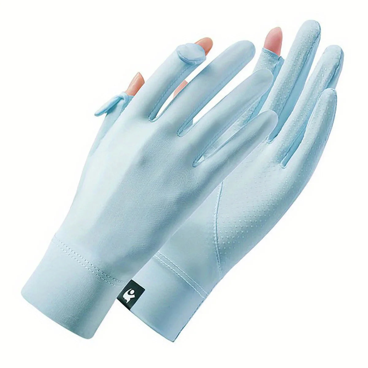 One Pair Summer New Ice Silk Sunscreen Gloves Flip Cover Casual Driving Ice Feel Cycling Anti slip Finger Peaceful Pleasures Health and Wellness