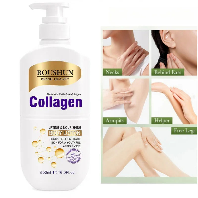 500mlCollagen Body Lotion Long-lasting Fragrance Refreshing Non-greasy Hydrating Moisturizing Full Body Unisex All Seasons Peaceful Pleasures Health and Wellness