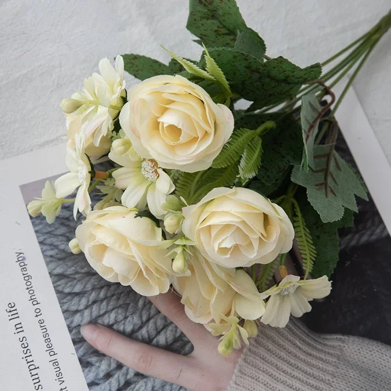 Silk Rose Artificial Flower Bouquet | Wedding & Home Decor